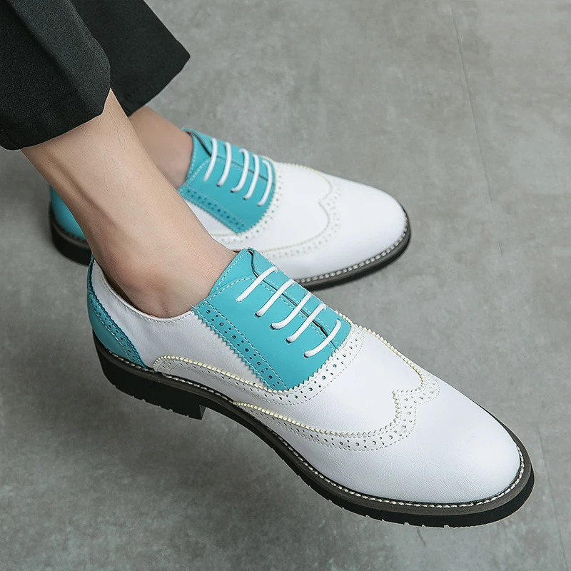 

Men's Fashion Designer Brogue Classic Leather Business Dress Shoes Party Formal Luxury Wedding Brand Office Oxford Shoes For Men