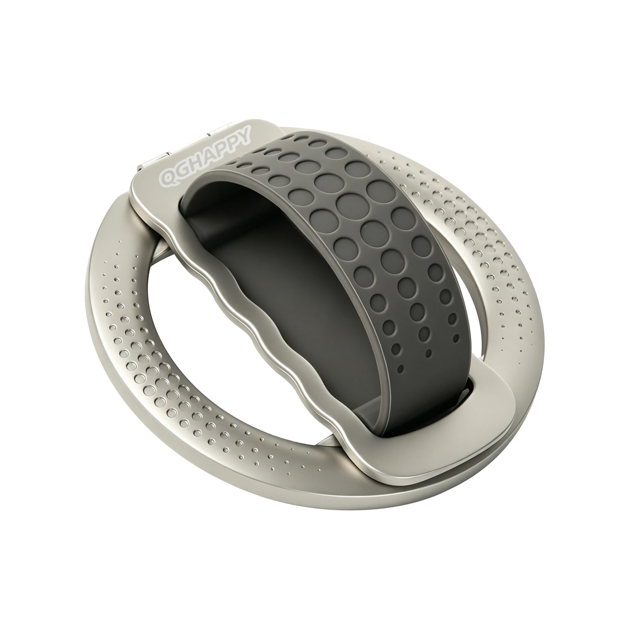Magnetic Finger Ring Phone Holder with Silicone Strap and Portable Stand