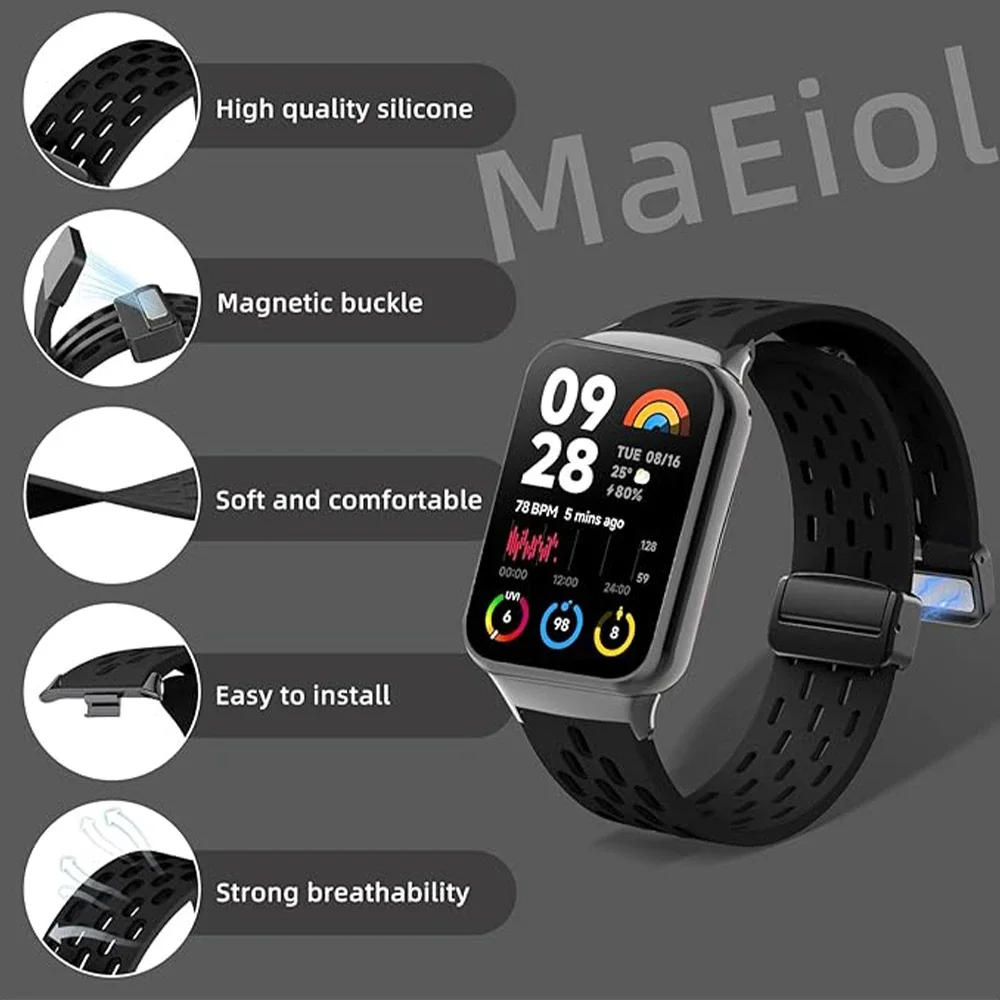 Silicone Sport Watchband with Magnetic Closure – Premium Replacement Strap and Wrist Accessory