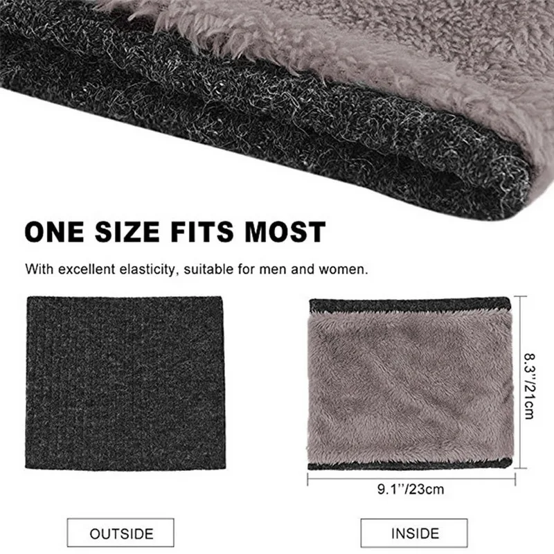 New Winter Women Men Knitted Plush Thicken Warm Scarf Adult Unisex Solid Color Outdoor Windproof Fleece Scarf Female Soft knitted scarves knitted scarf