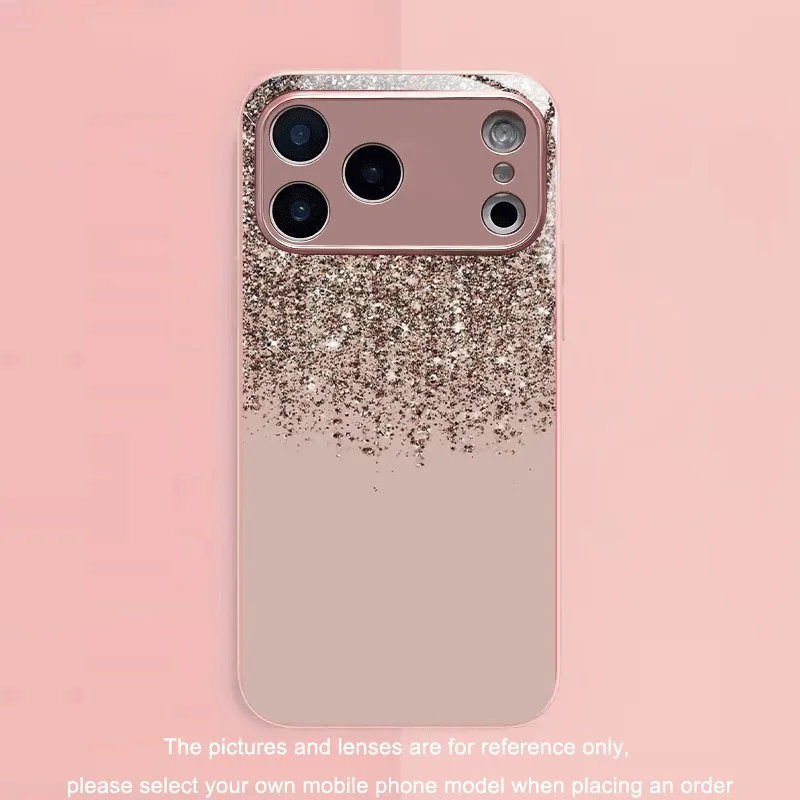 Minimalist Elegant Golden Dust Metallic Paint Glass Phone Case