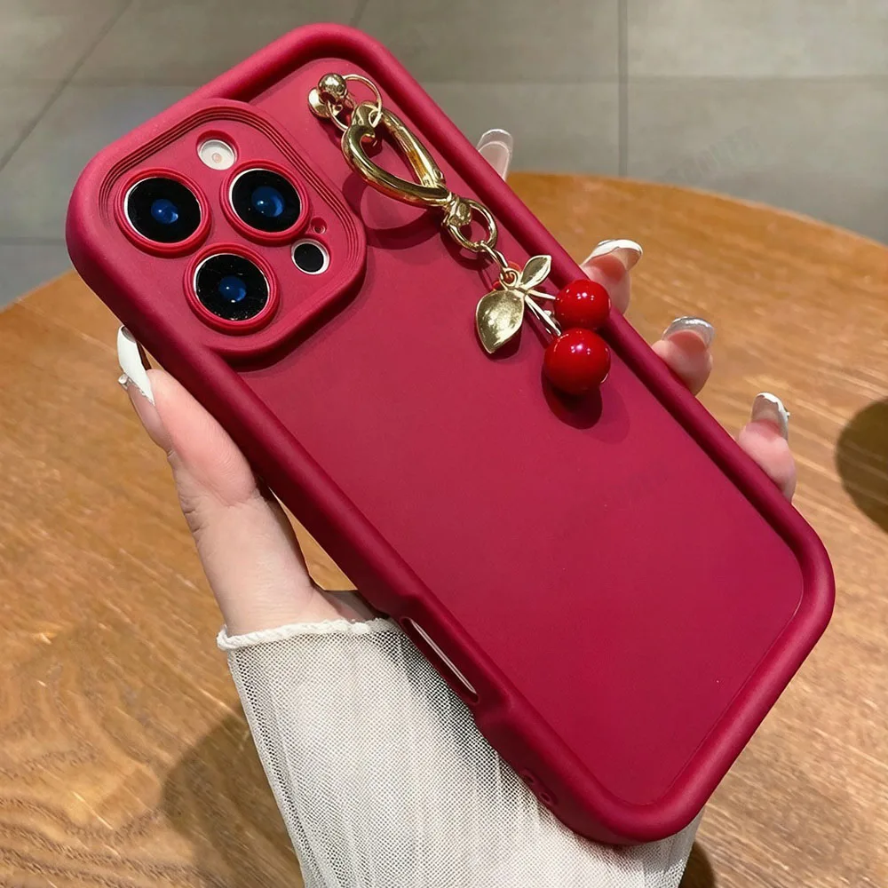 Adorable 3D Cherry Pendant Phone Case Charm