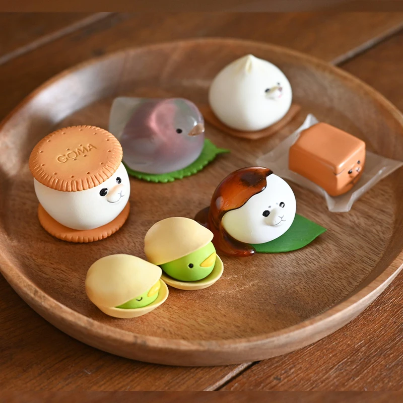 STASTOGashaponCuteAnimalFoodMimicryBunSealBirdsDollOrnament