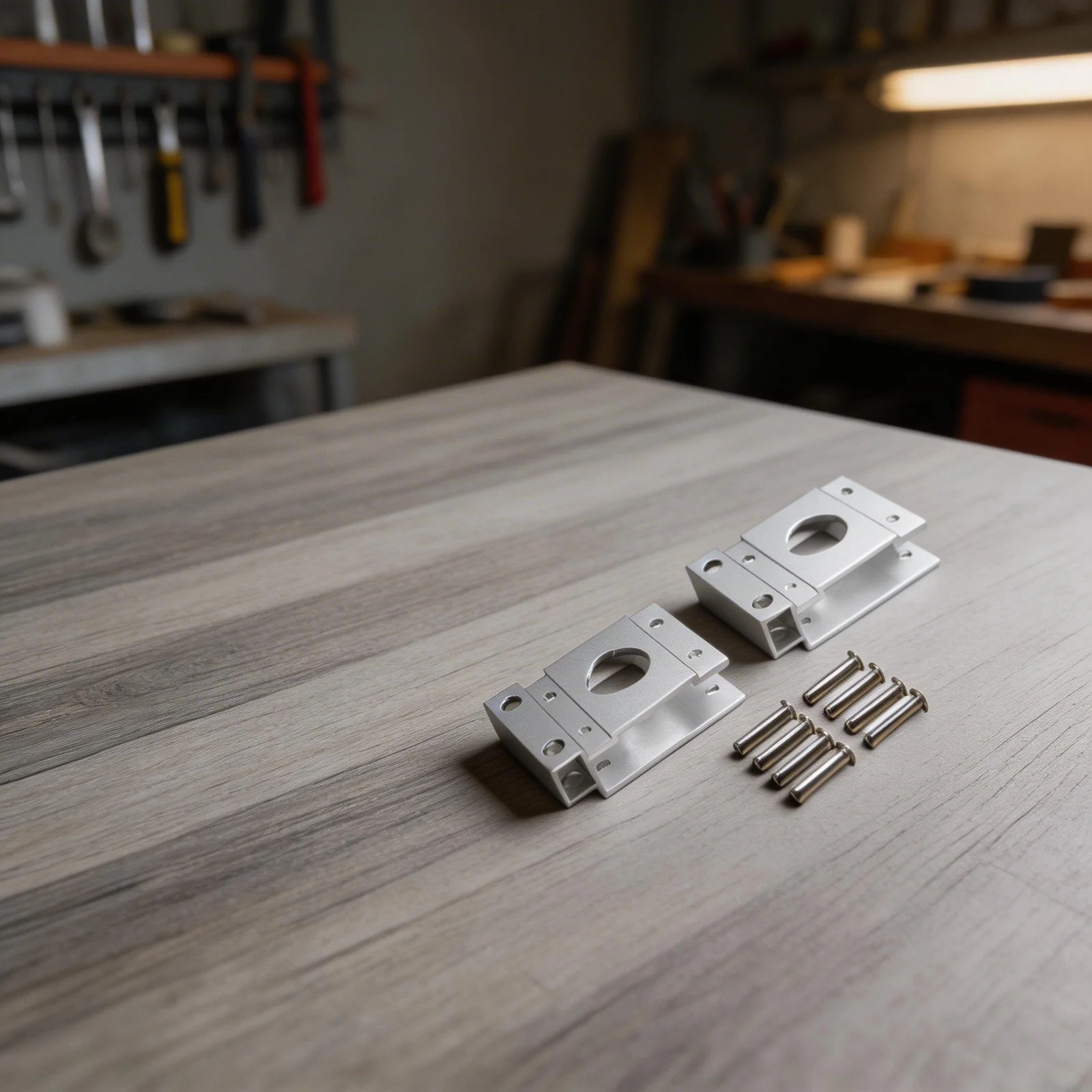 2 Stück Campingtisch für IGT-Tisch, teleskopische Beinbefestigung, silberner Verbinder aus Aluminiumlegierung, silbernes Scharnier, Ersatz für praktisches Zubehör – Detail 5
