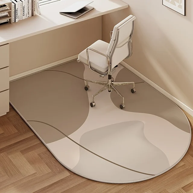 VIKAMA แผ่นรองพื้นแบบโค้งเรียบง่าย สำหรับห้องประชุม สำนักงาน เก้าอี้ ห้องนอน โต๊ะทำงาน ป้องกันเสียงรบกวน และทนทานต่อการสึกหรอ ของตกแต่งบ้าน 1