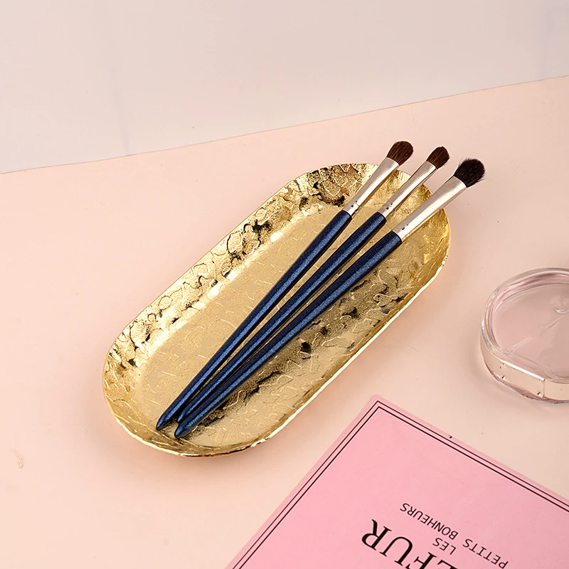 Gold Jewelry Display Plate Stainless Steel Oval Tray Necklace Earrings Palette Holder Dish Ring Home Decoration Organizer 4
