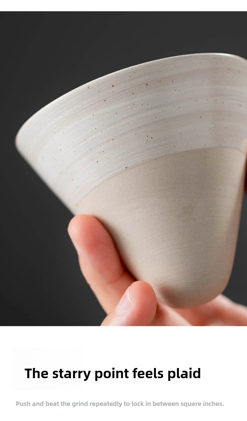 1pc Retro Japanese Triangular Cone Shape Pottery Tea Coffee Cup Pull Ceramic Mug Rough Latte Porcelain Cup For Home Office