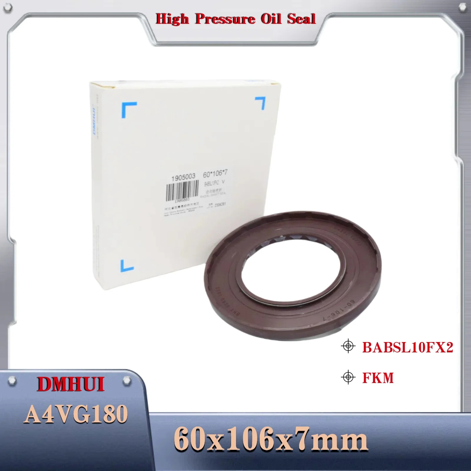DMHUI, 고압 오일 씰 모델 60×106×7 -BABSL10FX2/FKM, 렉스로스 A4VG180용, 유압 펌프/모터 로터리 샤프트 씰