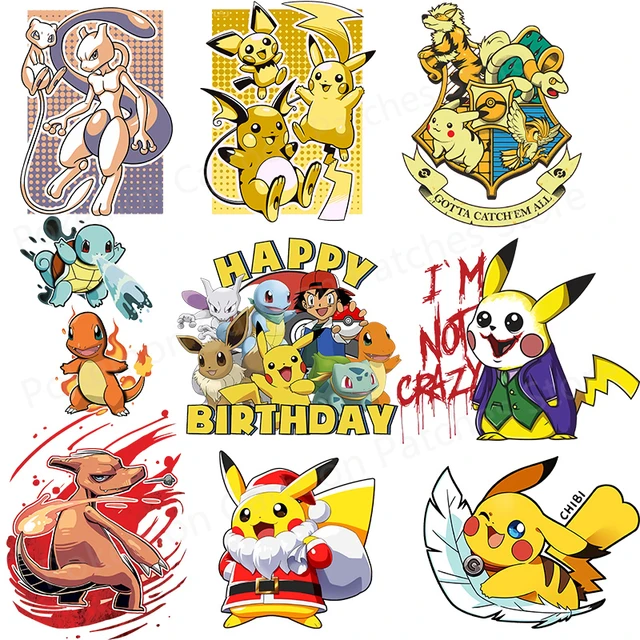 Anime Pokemon Pikachu Patches for Clothing Japan Iron on Patches Clothes  Heat Transfer Stickers for Boy