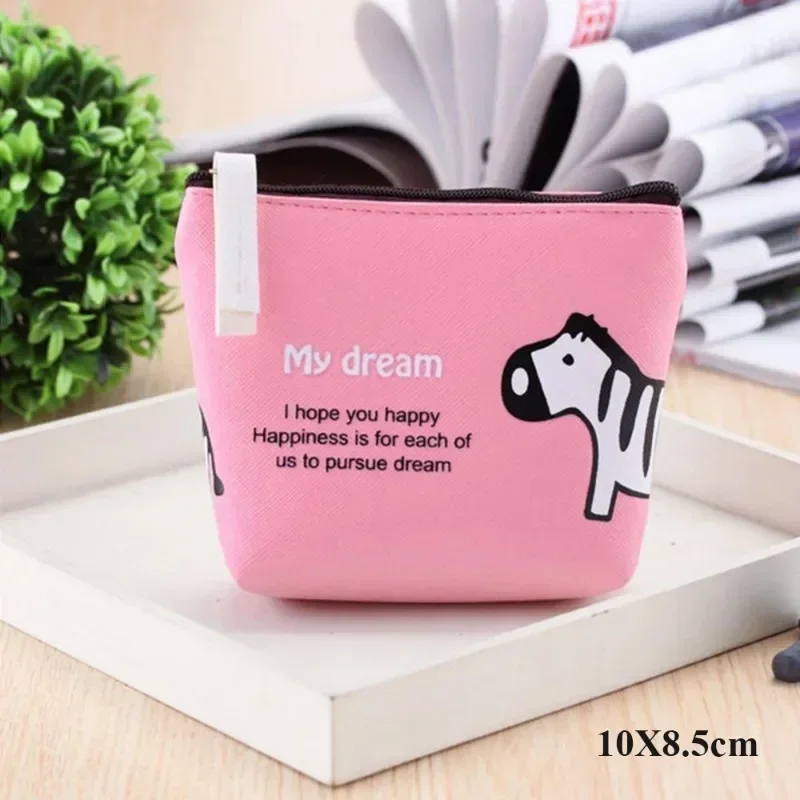 Cartoon Cat PU Leather Coin Bag Pure Zipper Cartoon Cute Cat Coin Key Bag Money Pocket Women Men Purse Small Wallet Kid