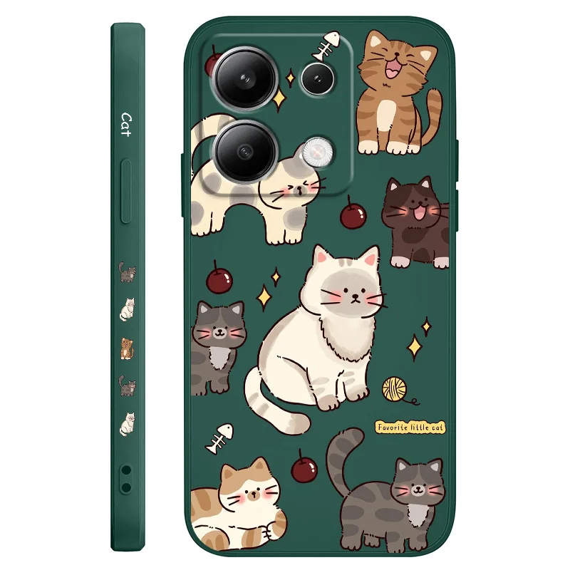 Adorable Cat Liquid Silicone Phone Case Cover
