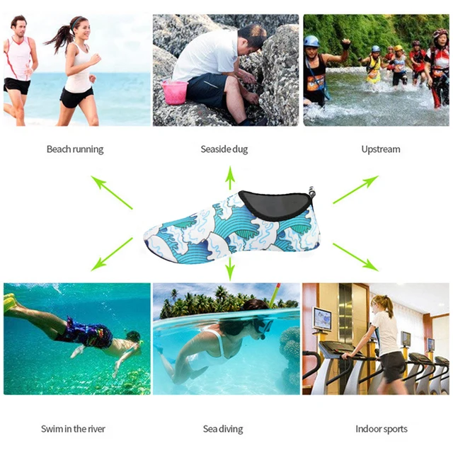 Beach Shoes Anti Slip Summer Water Barefoot Flat Shoes Women Men Swimming Diving Seaside Pool Beach Socks Sneakers 3