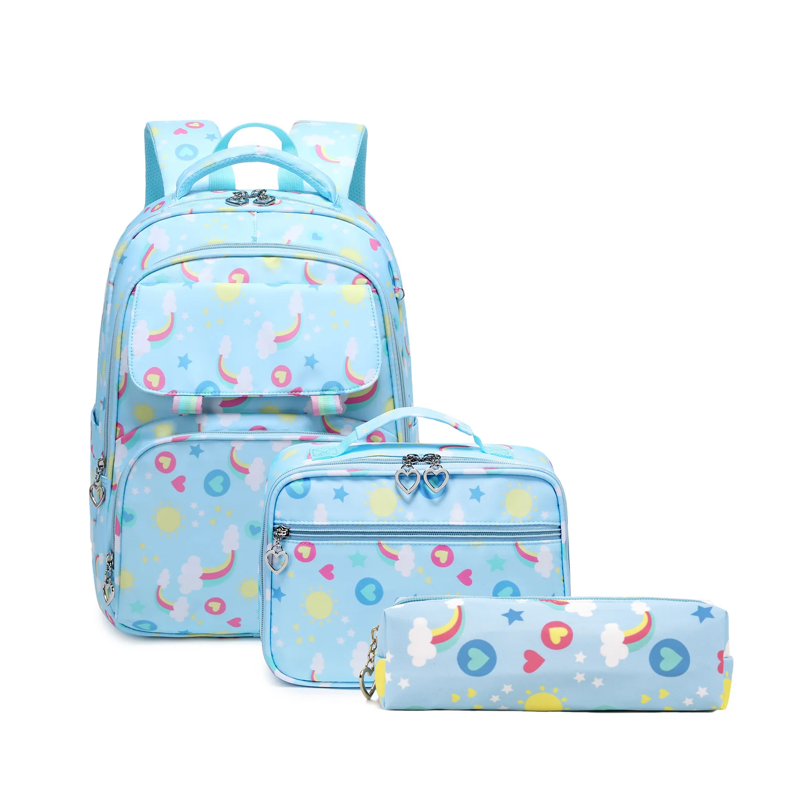 School Backpack Set with Lunch Kits Bookbag for Teenager Girls 2pcs  SchoolBag for Primary Student Book Bag - AliExpress