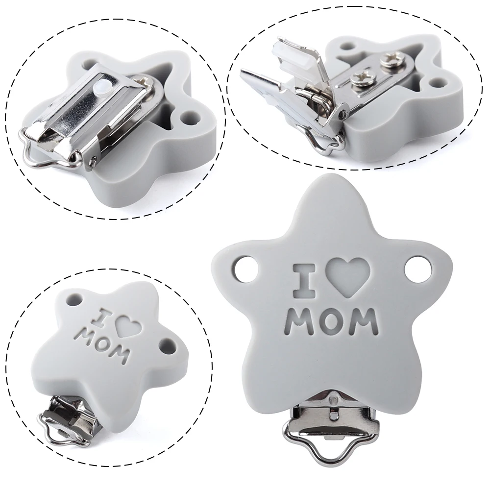 Baby Pacifier Clip 3pcs Soother Teether Anti Fall Silicone Holder Nipple Clamp Baby Teething Star Shape Accessories BPA Free