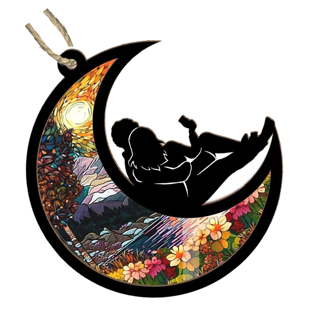

1 Set of Hanging Acrylic Window Hanging Moon Couple Suncatcher Beautiful Hanging Suncatcher