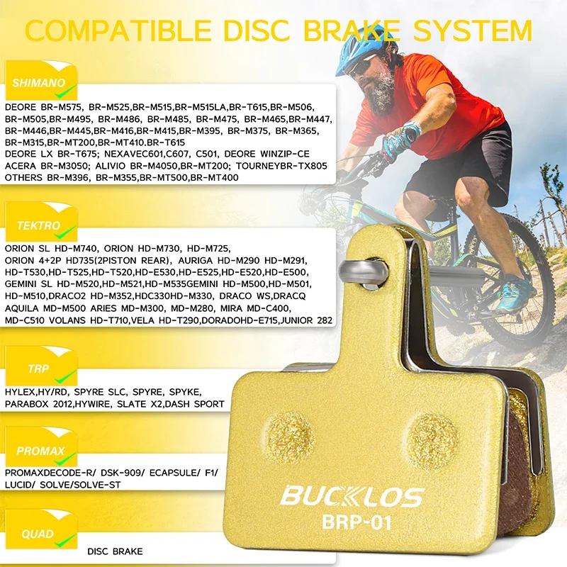 Plaquettes De Frein à Disque Vélo – Compatibles Shimano Deore & Tektro – 2 Paires – Neuves