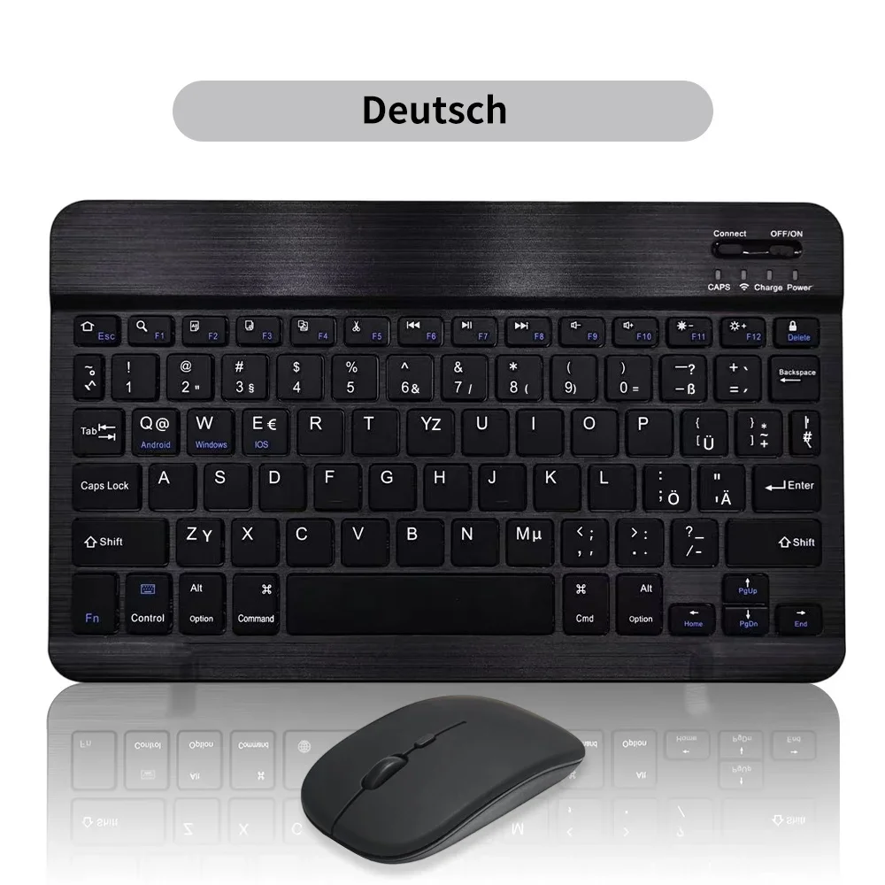 מקלדת ועכבר Bluetooth שקטים עבור Xiaomi Samsung Huawei טאבלטים עבור iPad 2025 A16 מקלדות אלחוטיות 11th/10th