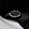 New 925 Sterling Silver Stress Relief Fidget Spinner Rings Rotate Beads Anxiety Adjustable Rings for Women Men Fine Jewelry 3