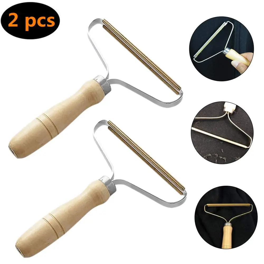 2 Pack Portable Lint Remover Clothes Fuzz Fabric Shaver Dog Hair Brush