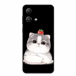 Charming Cartoon Cat Black Silicone Soft Phone Case for G Stylus 2023  6.5 (B06.CH.65)