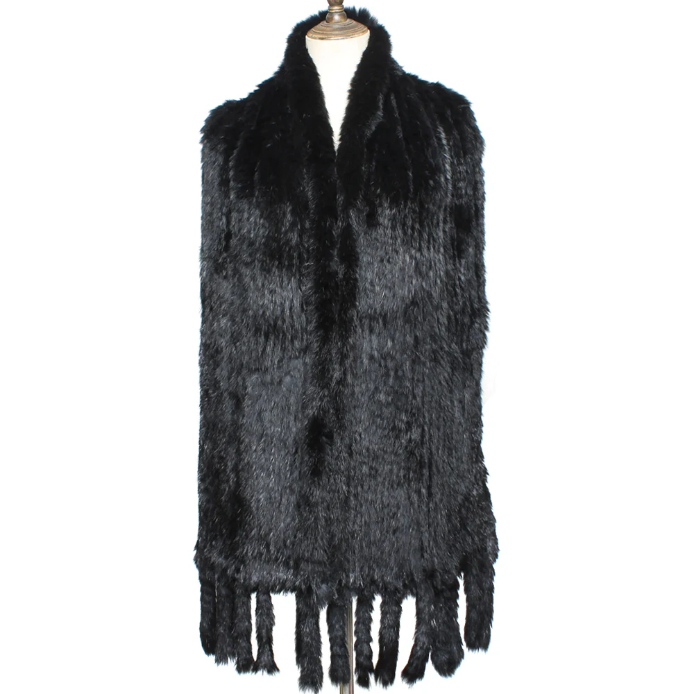 Women Warm Winter Genuine Rabbit Fur Ball Scarf Soft Long Scarves Wrap Shawl 