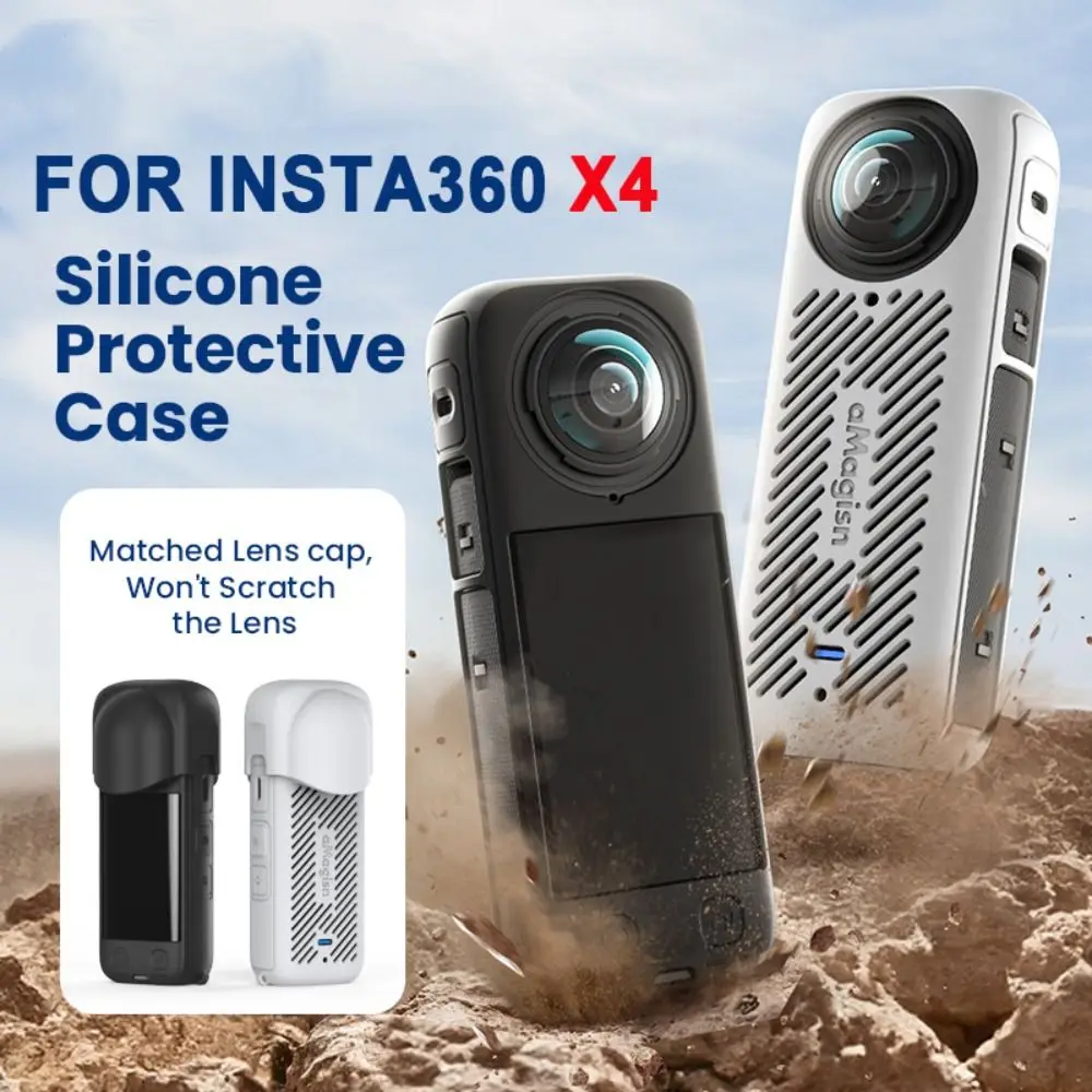 실리콘 보호 케이스, 액션 카메라 슬리브, 실리콘 보호대 액세서리, Insta360 X4 용 스크래치 방지 렌즈 캡, 신제품
