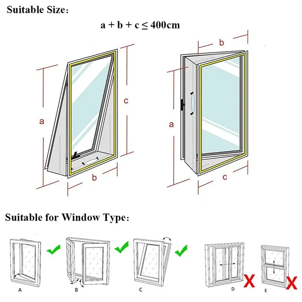 AirLock Window Seal for Portable Air Conditioner Flexible Cloth Sealing Plate with Zip and Adhesive Fast window seal 3m 4m