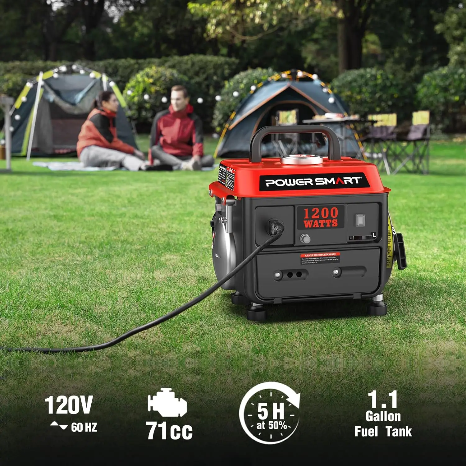 1200-Watt Portable Generator with Super Quiet Ultralight for Camping