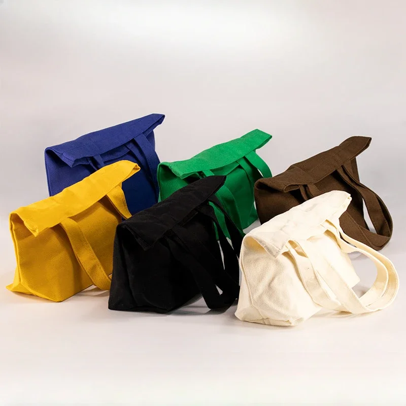 

Colorful cotton canvas bag cute carrying small cloth bag production with hand gift cotton bag portable