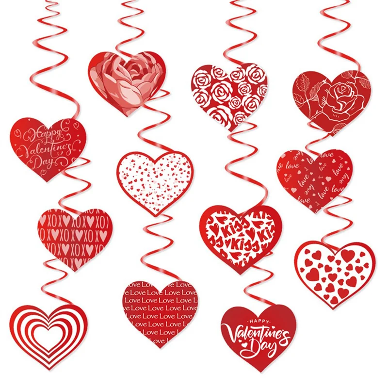 Valentine's Day Spiral Charms Valentine's Day Creative Heart Party Charms Durable Easy To Use