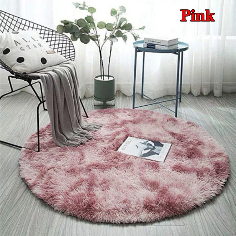 Fluffy round rug carpets for living room decor faux fur rugs kids room long plush rugs for bedroom shaggy area rug modern mats floor mat shaggy rugs
