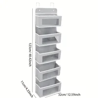 1PC 1/2/3/4/5 Pocket Non-Woven Fabric+Cardboard Hanging Bag With Two Stainless Steel Hook Storage Bags For Disposable Items 2