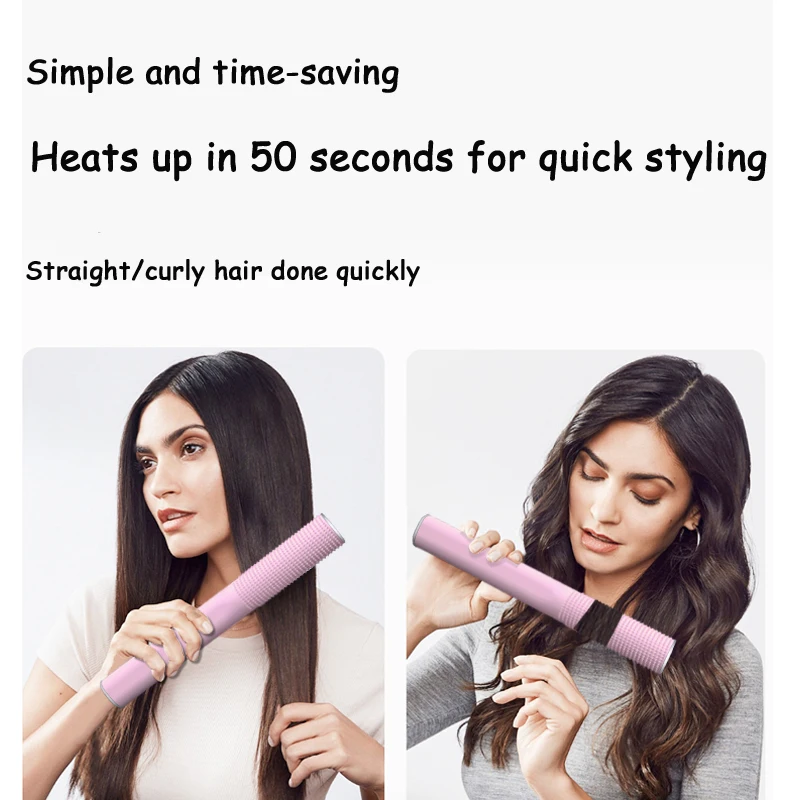 Cordless Hair Straightener Brush 5 temperature setting USB Rechargeable Hair Straightener Comb Fast Heating Styling Anti-Scald