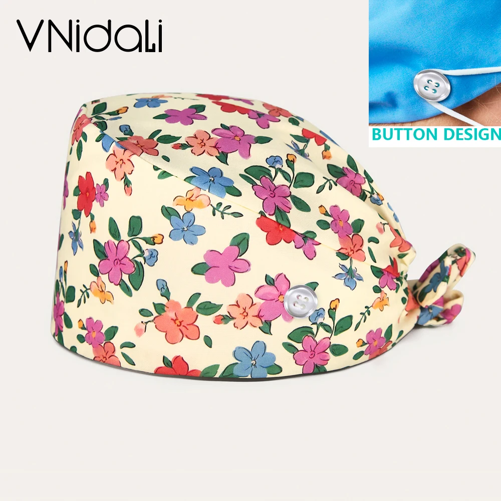 

wholesale price Cartoon Printing Surgical Cap 100% Cotton Nurse Doctor Nursing cap accesorios medicos cap surgery cap
