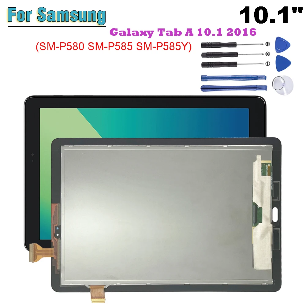 

Для Samsung Galaxy Tab A 10,1 2016 S-Pen SM-P580 SM-P585 SM-P585Y 10,1 "ЖК-дисплей с сенсорным экраном и дигитайзером, стеклянная панель в сборе