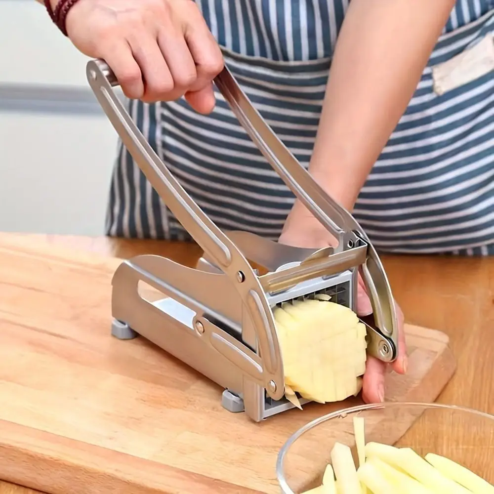 Description Picture 3 of itemStainless Steel Manual Potato Cutter 36/64 Hole Silver French Fries Cutter Machine Rust-proof French Fries Slicer Potato