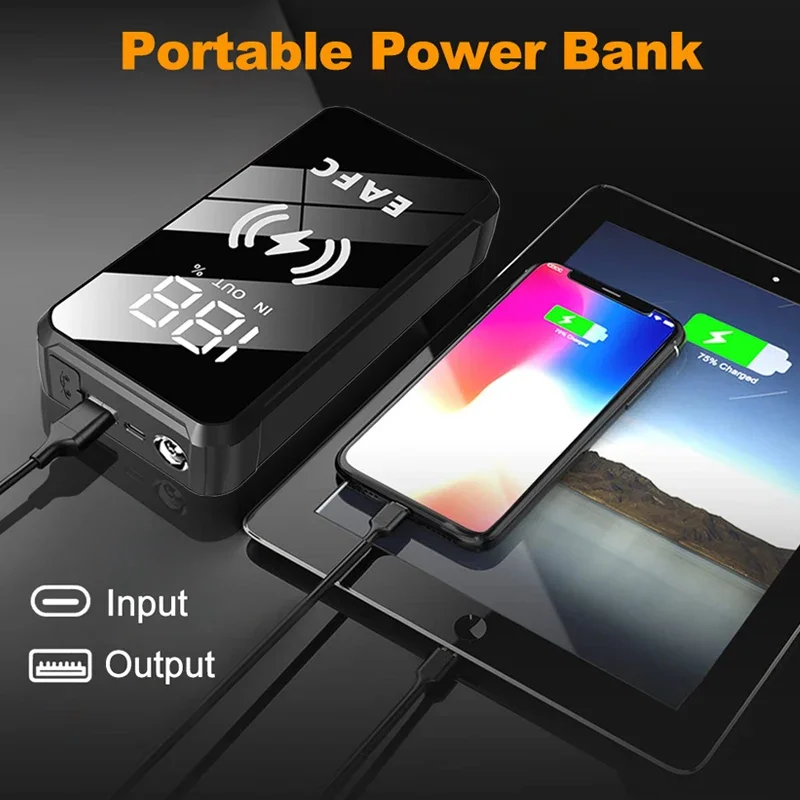 Car Jump Starter 2000A Starting Device For Emergency Battery Booster Car Battery Starters Portable Power Bank Wireless Charging Car Jump Starter Jump Starter