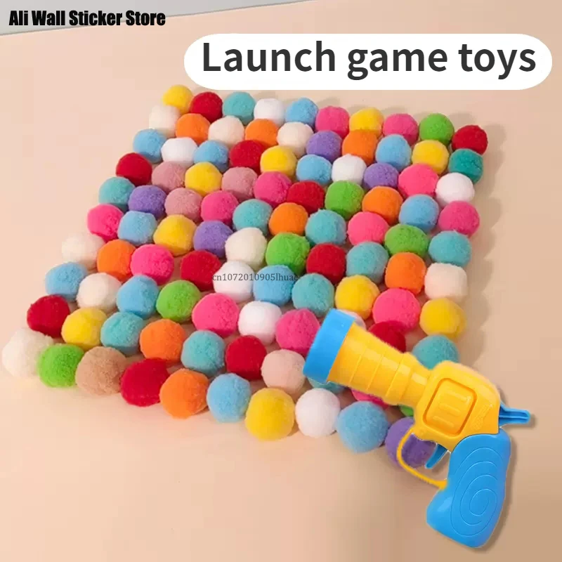

Cat Plush Ball Launching Gun Boredom Self-Hearing Mute Ball Cat Cat Toys Plush Ball Micro-Bouncing Static Clinging Hair Ball