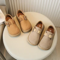 2024 New Boys Casual Shoes Children Fashion Buckle Round-toe Britain Style Girls Loafers Versatile Breatheable Kids Unisex Shoes 2
