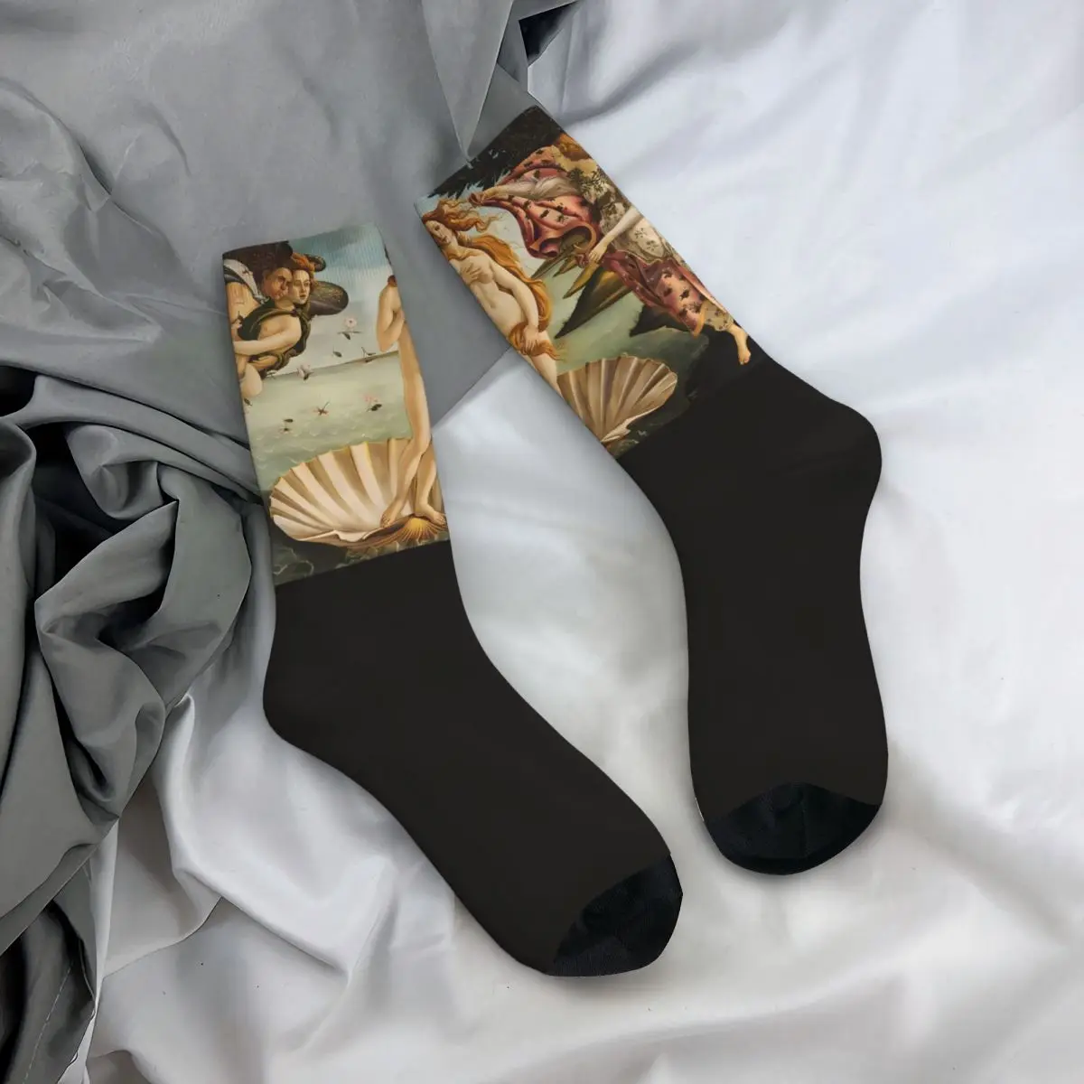 

The Birth Of Venus Stockings Art Van Gogh Mural Printed Gothic Socks Autumn Bacterial Socks Women Men Skateboard Quality Socks