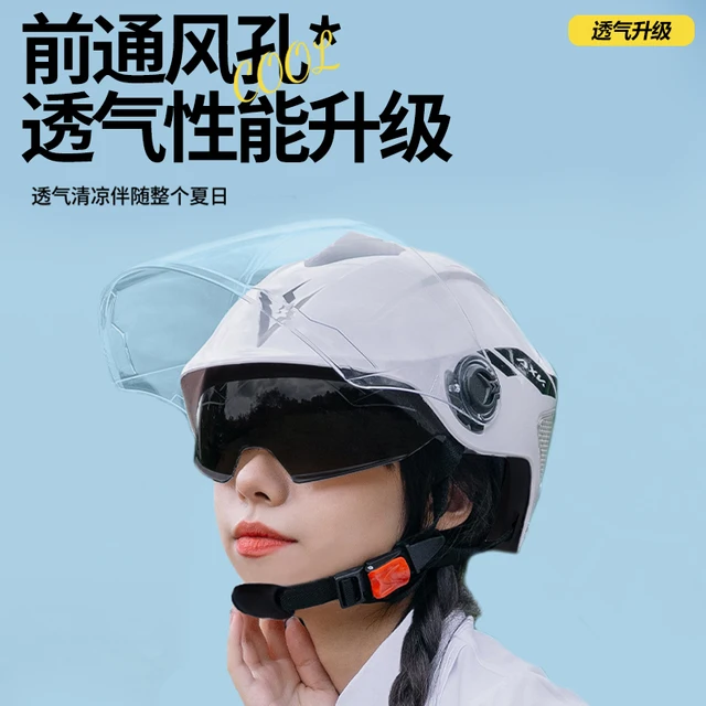 Summer Cycling Helmet With Goggles Lens Ear Protection Reflective Sticker Bicycle Helmet MTB Road E-Bike Bike Helmet For Adult 4