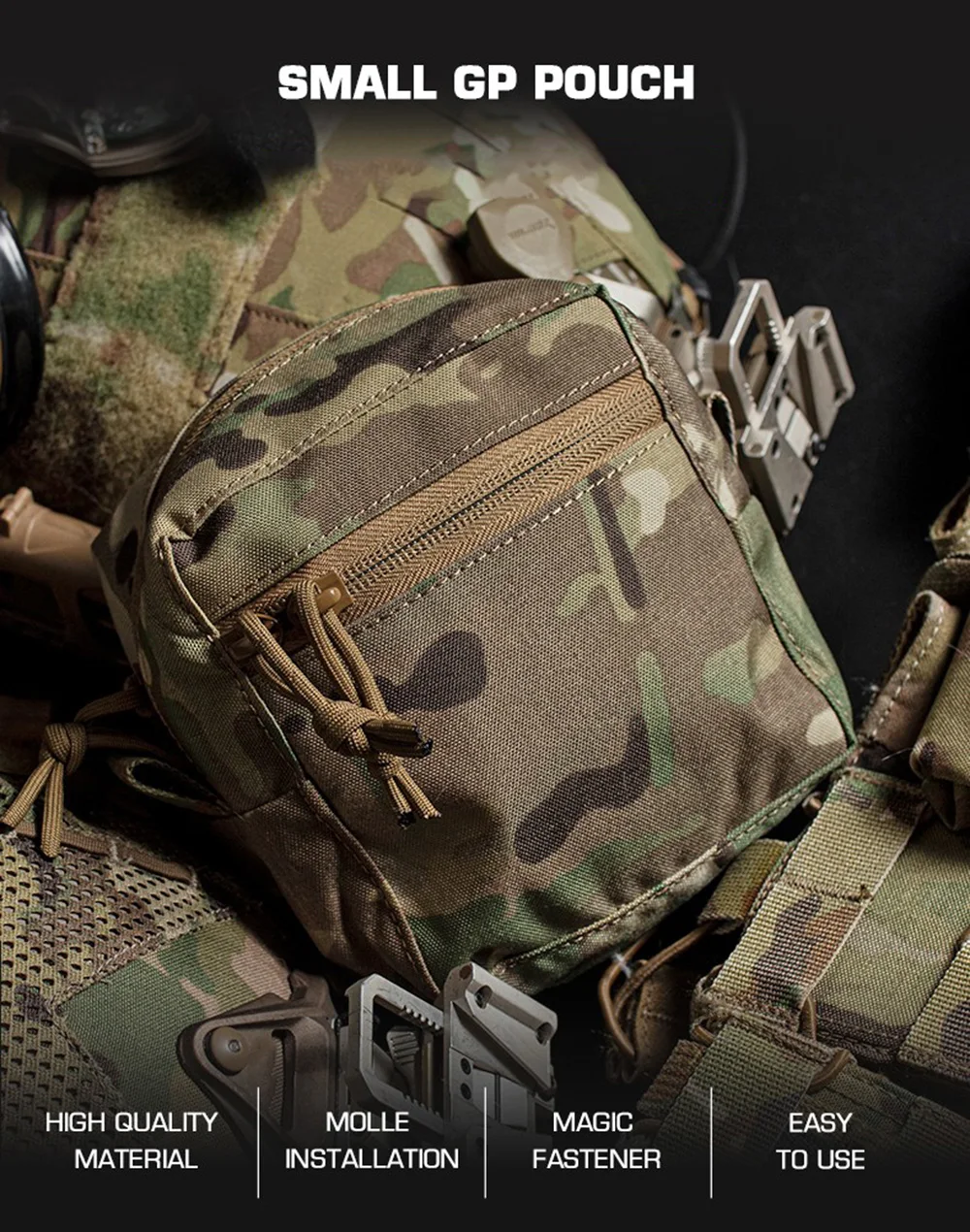 OPHIDIAN GP Weste Tasche MOLLE Allzwecktasche Weste Seitentasche Jagdausrüstung Hüfttasche – Detail 1