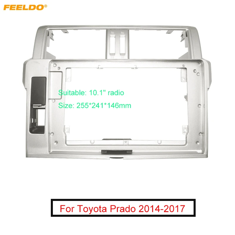 

FEELDO стерео 10,1 дюймов Большой Экран защитная рамка адаптер для Toyota Prado 2Din тире аудио место Панель каркасный комплект