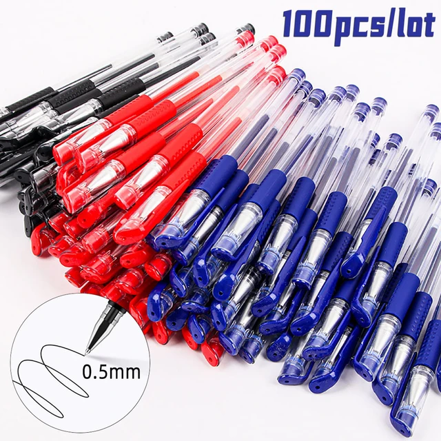 3 Pcs Gel Pens for Writing Black/Blue/Red 0.5 mm Refillable Ballpoint Pen  for Students School&Office Accessories - AliExpress