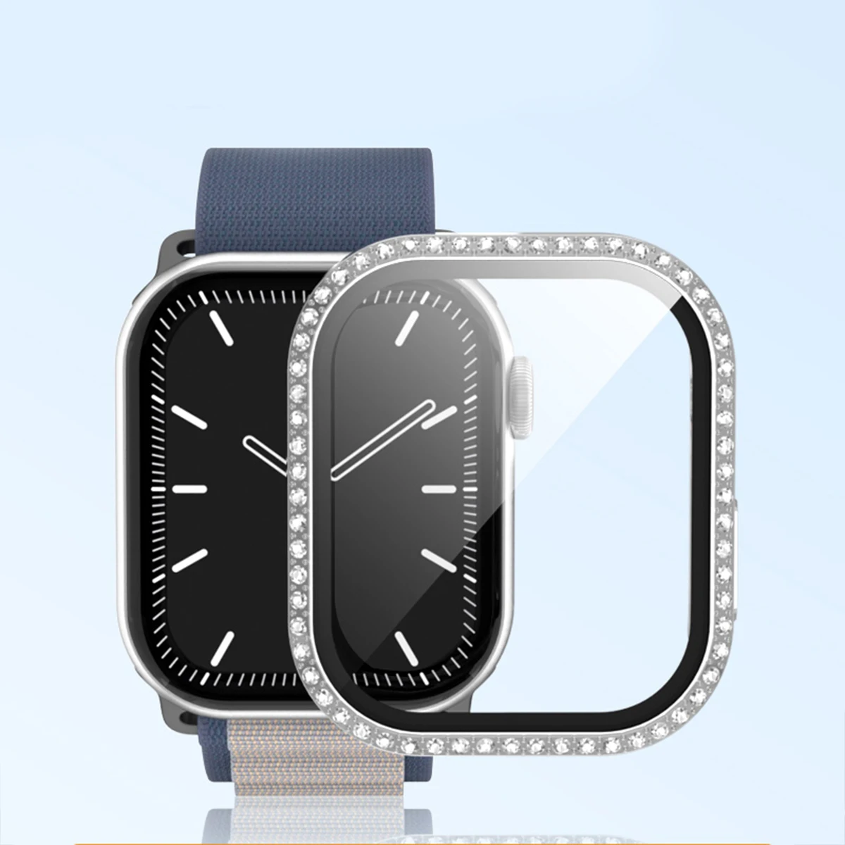 Diamond Glass Apple Watch Bling Bumper Protector Case