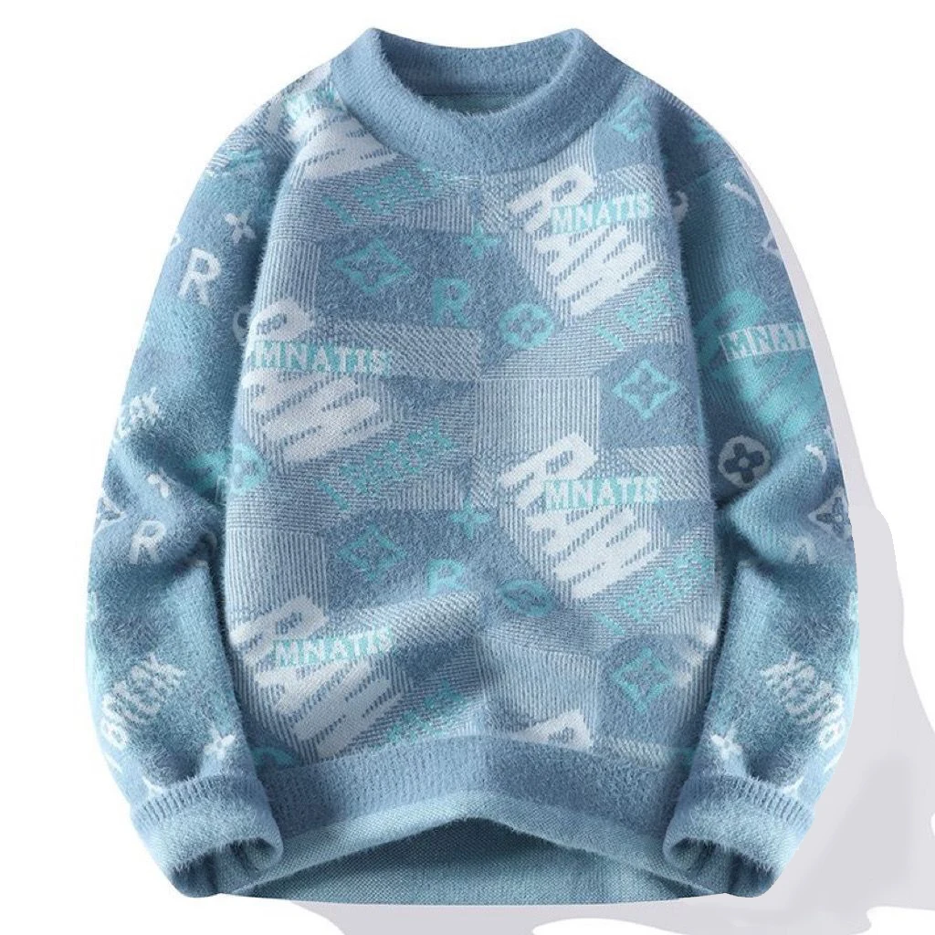Half High Collar Warm Wool Handsome and Fashionable Men and Women Couple Clothing Personalized Knitted Sweater Top Clothes Y2k