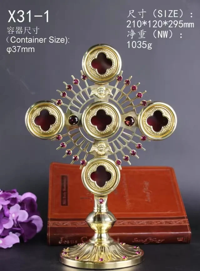 Sacred Relic Chest Sacred Skull Rack Brass Articles Pure Copper Etiquette Articles Catholic Christian Holy Things Monstrance