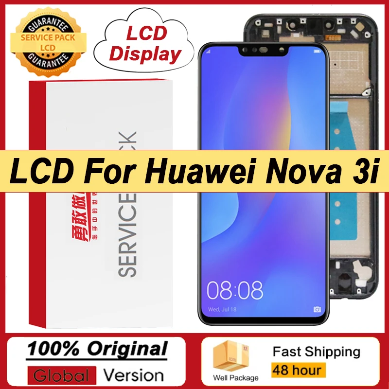100% Оригинальный 6 3 ''ЖК-дисплей для Huawei Nova 3i INE-LX1 LX2 дисплей P Smart Plus сенсорный