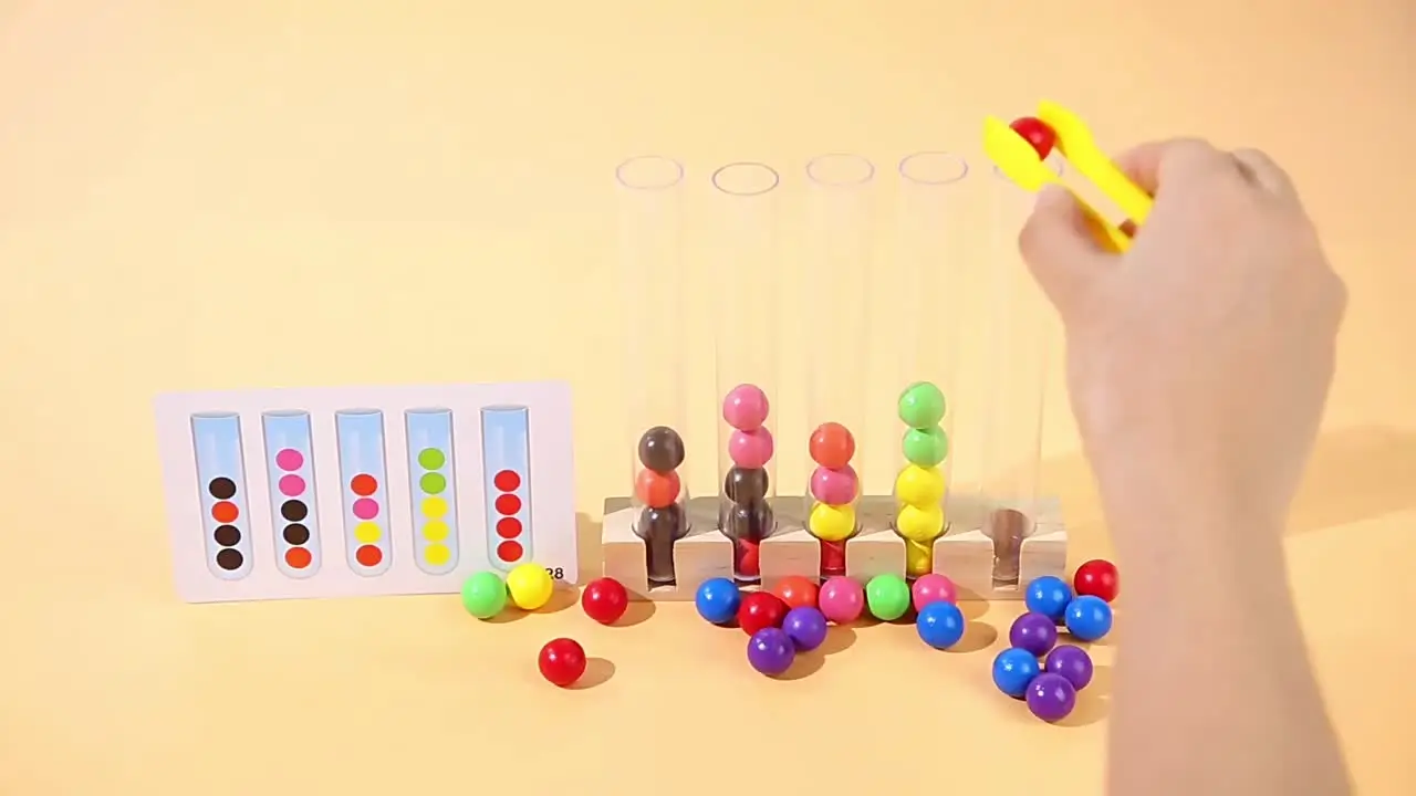 Tube Beads Toddler Test Tube Clip Bead Matching Game Montessori Parish ...