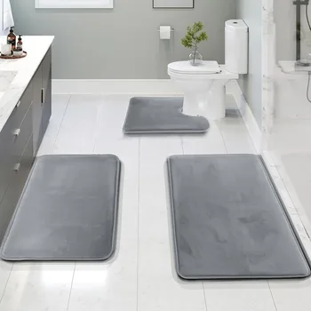 3PC bathroom waterproof non-slip sponge carpet 1